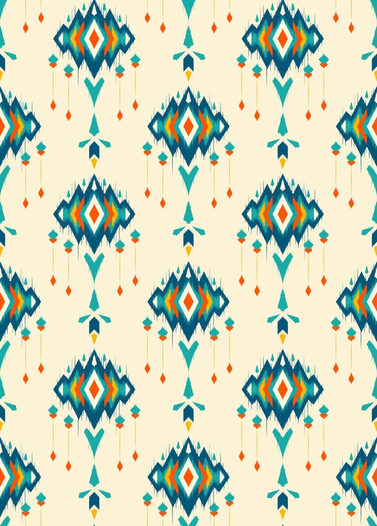Seamless pattern ikat Aztec mexican navajo Vector Tribal vintage ethnic seamless pattern