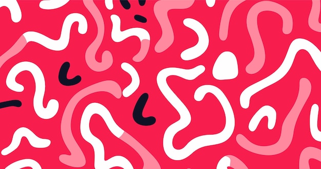 Seamless Pattern of a Red Swirl With Cursive Writing on a Pink Background Minimalist Backgrounds