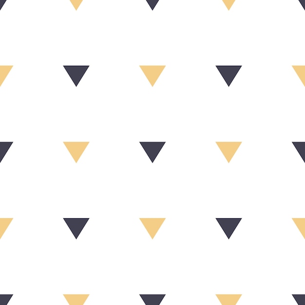 Seamless pattern of blue and yellow triangles vector pattern printing on fabric and paper decorative
