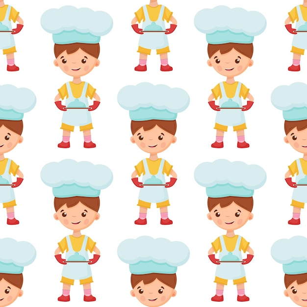 Seamless pattern of chef vector illustration on isolated background