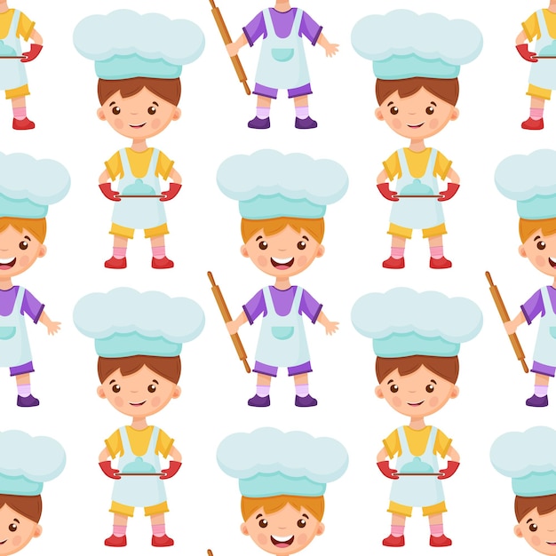seamless pattern of chef vector illustration on isolated background