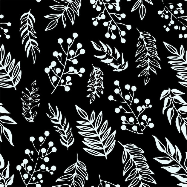 seamless pattern of cocoa pods and flowers on dark background showcasing botanical elements