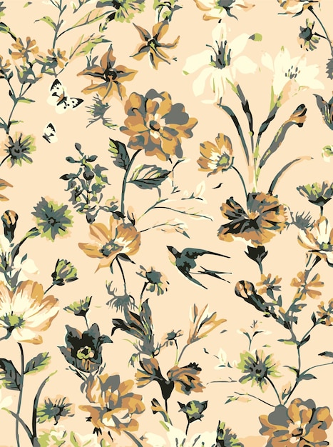 seamless pattern of cocoa pods and flowers on dark background showcasing botanical elements