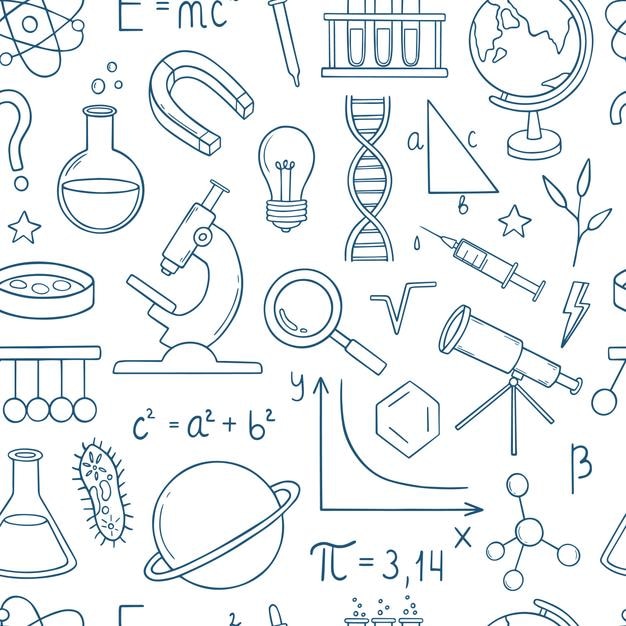 Seamless pattern of Education and Science doodle