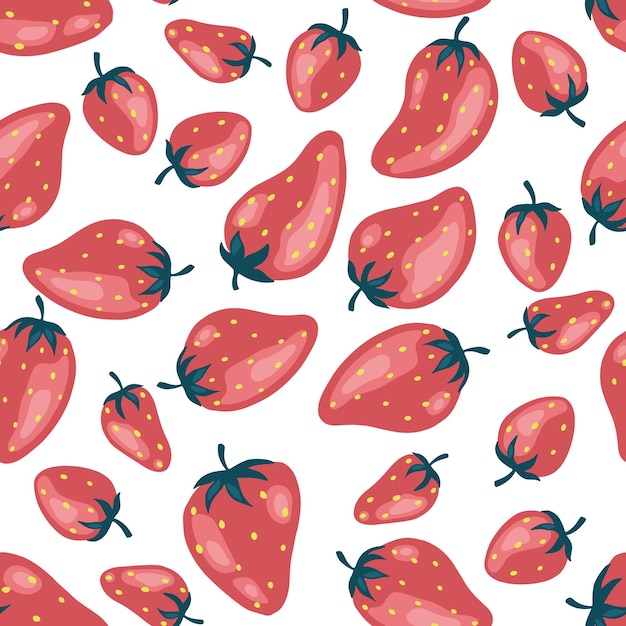Seamless pattern of fresh strawberry background Used for magazine bookcard menu cover web pages