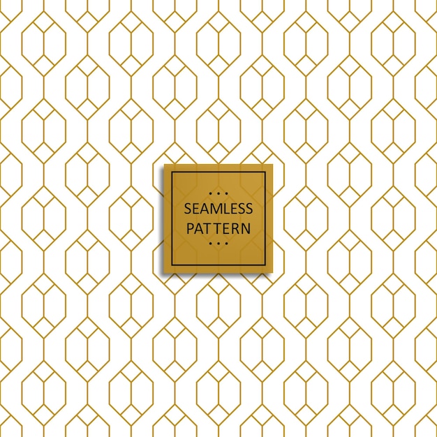 Seamless pattern of gold grid on white background