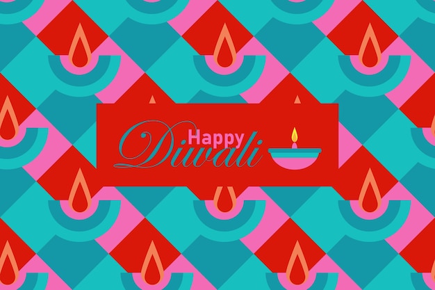 seamless pattern of happy diwali with modern style