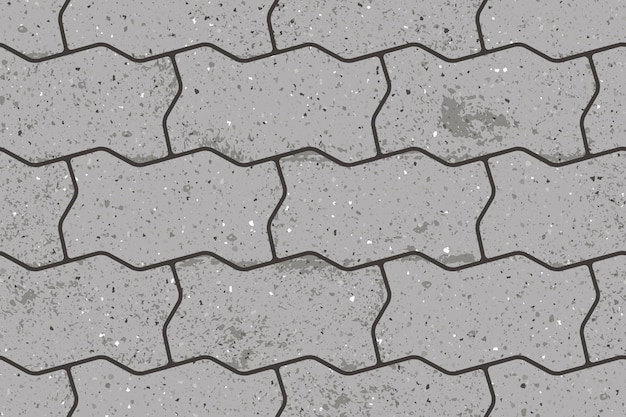 seamless pattern of pavement with figured interlocking textured concrete bricks