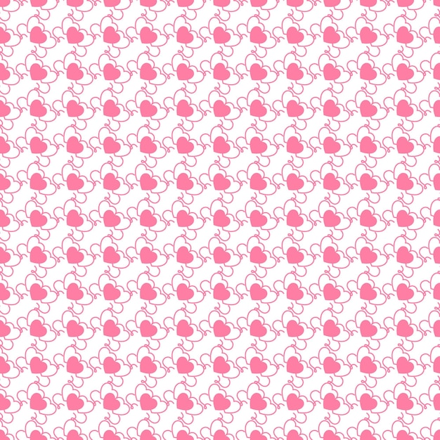Seamless Pattern of Pink Hearts on Light Background for Romantic Designs