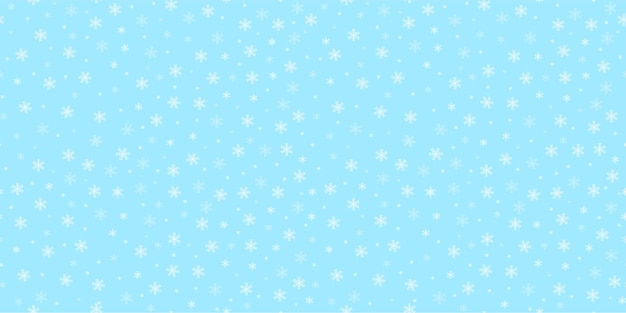 Seamless pattern of snowflakes on a blue background