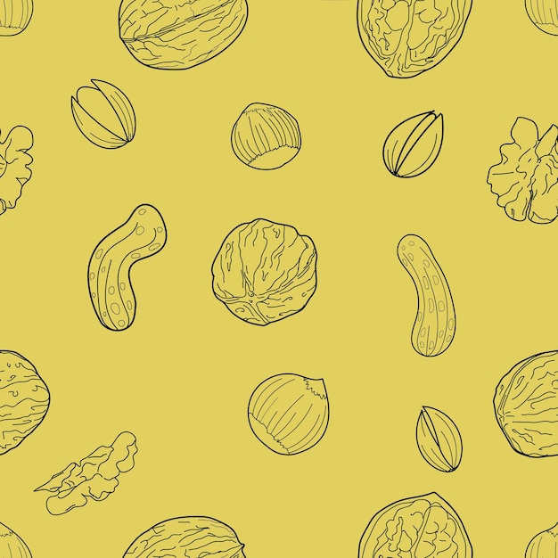 seamless pattern vector graphics a set of nuts