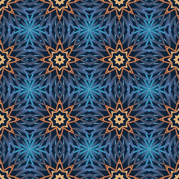 Seamless pattern with abstract mandala ornamental arabesque.