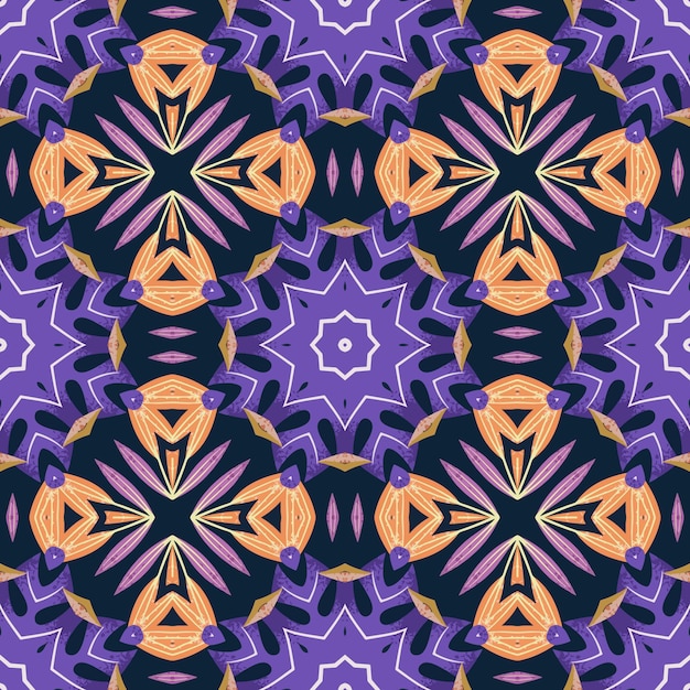 Seamless pattern with abstract mandala ornamental arabesque.