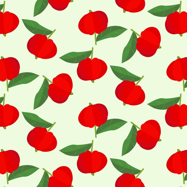 Seamless pattern with Acerola Cherry