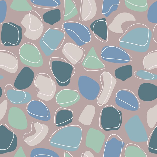 Seamless pattern with an abstract composition of simple shapes