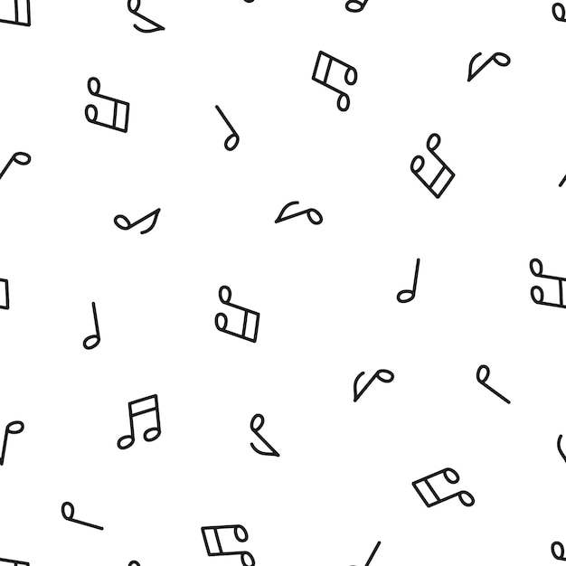 seamless pattern with black musical notes