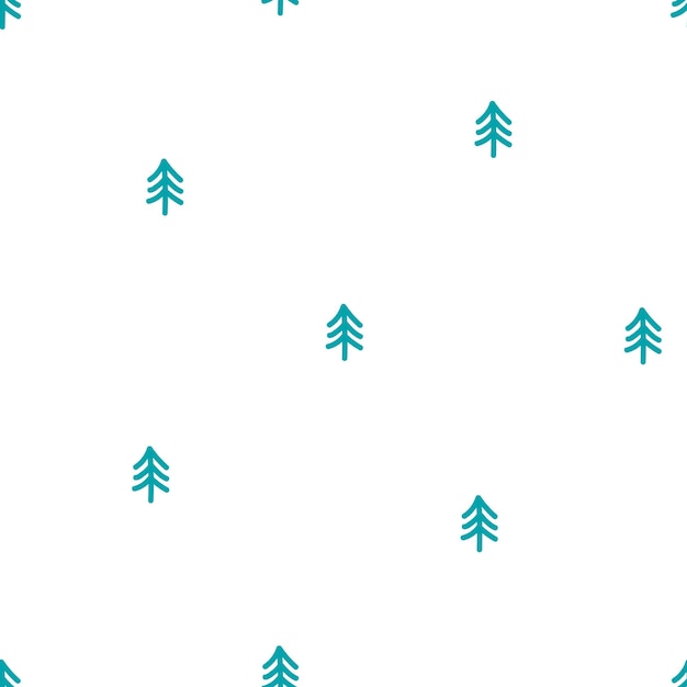 Seamless pattern with blue small tree