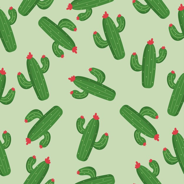 Seamless pattern with cacti Vector graphics