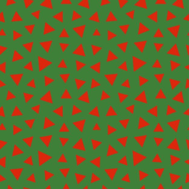 Seamless pattern with Christmas decoration Green and red triangles pattern