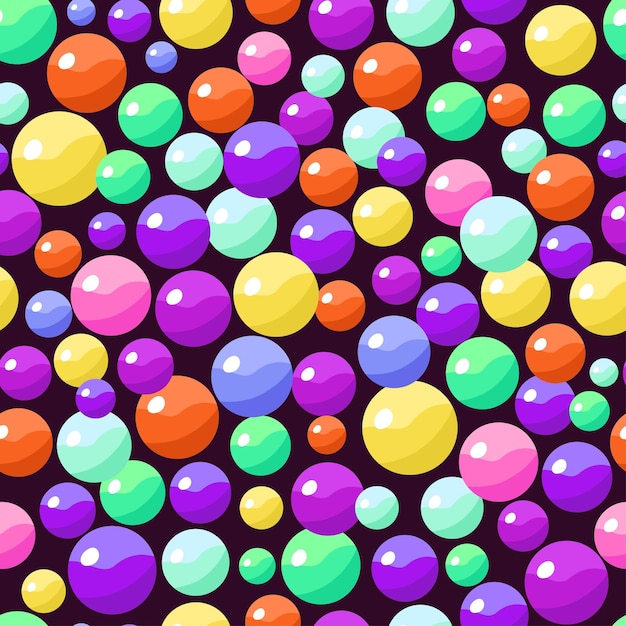 Seamless pattern with colorful bonbons candy balls Vector illustration