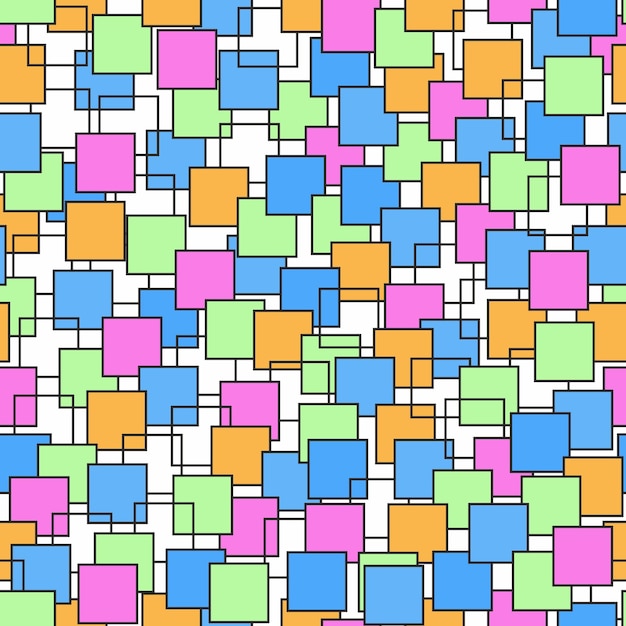 Seamless pattern with colorful squares Lines and squares