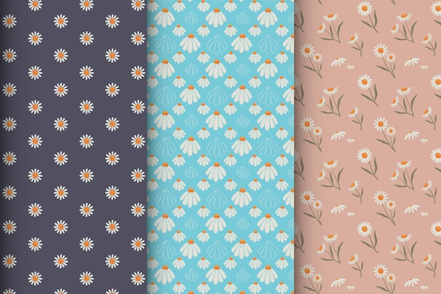 Seamless pattern with cute flowers
