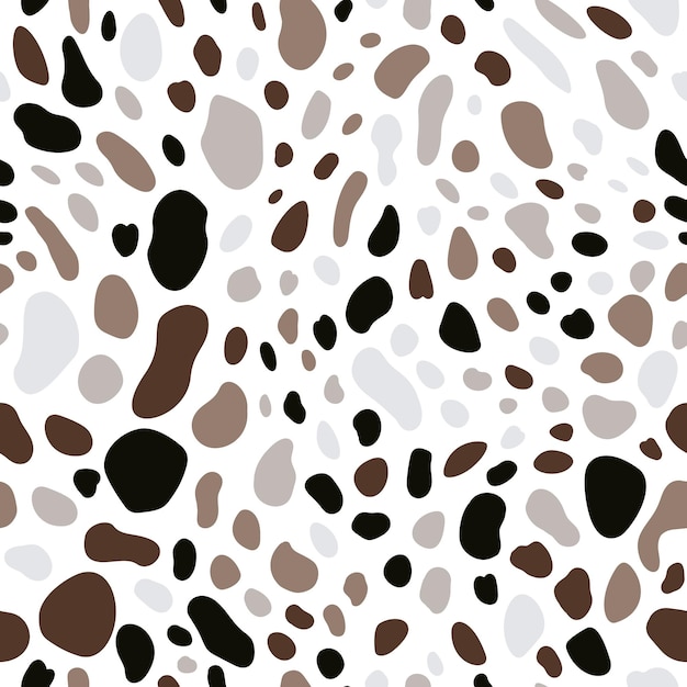 Seamless pattern with Dalmatian spots and cow prints Animal fur texture surface