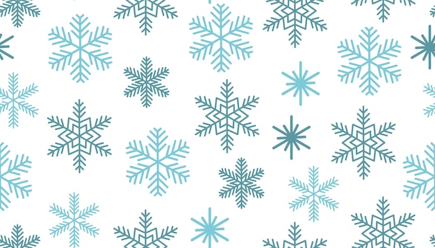 Seamless pattern with delicate blue snowflakes on a light background Crisp and wintry design