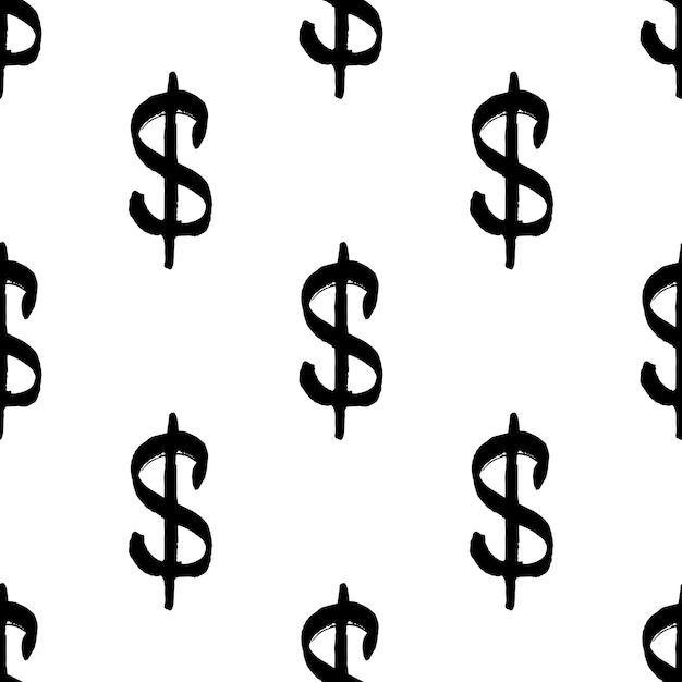 Seamless pattern with dollar currency symbol for decorative print wrapping paper greeting cards wallpaper and fabric