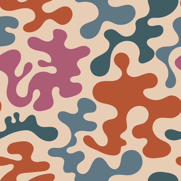 Seamless pattern with dynamic liquid abstract elements