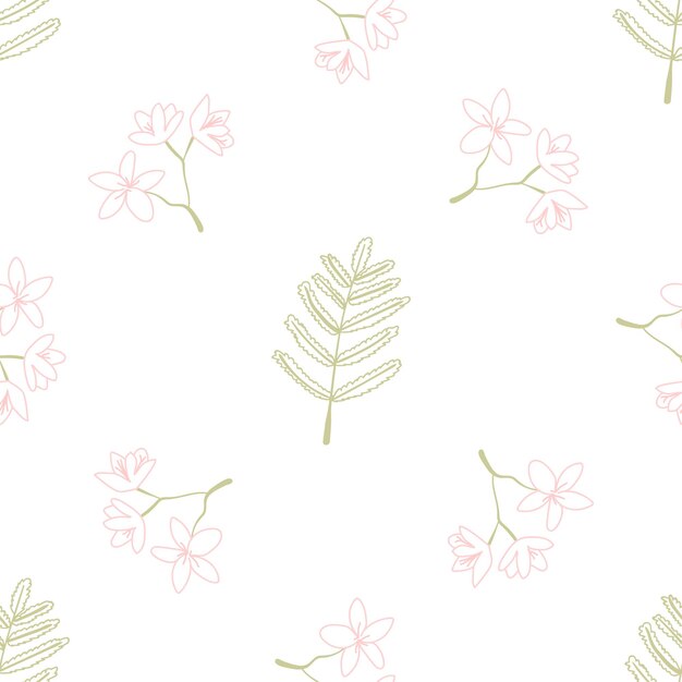 Seamless pattern with floral and herbal elements Decorative texture for wallpaper textile stationery scrapbook web wrapping paper