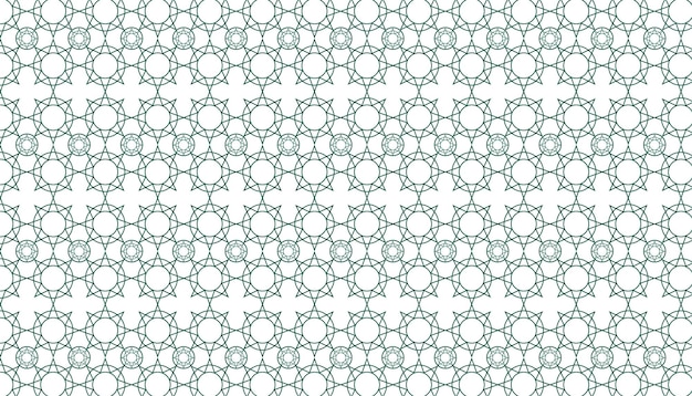 seamless pattern with green circles and the word kaleidoscope on a white background.