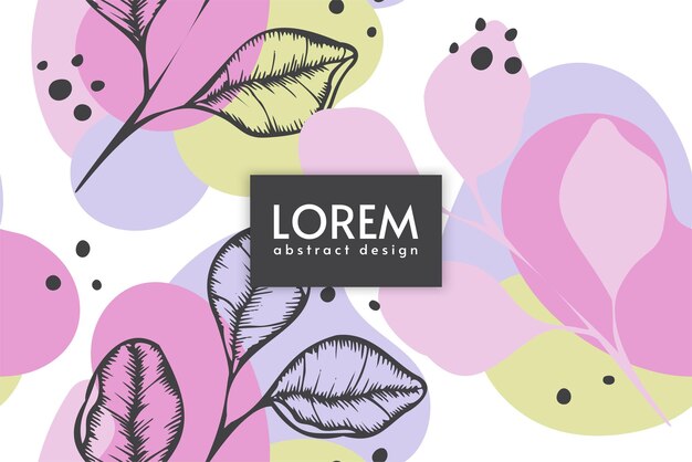 seamless pattern with hand drawn abstract shapes and floral elements vector illustration backgroun