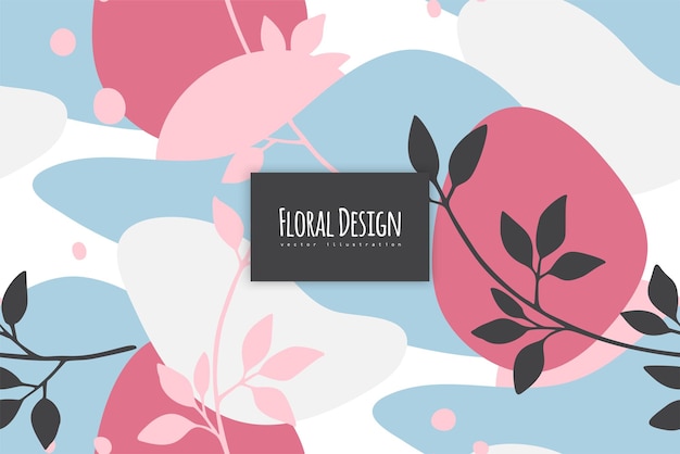 seamless pattern with hand drawn abstract shapes and floral elements vector illustration backgroun