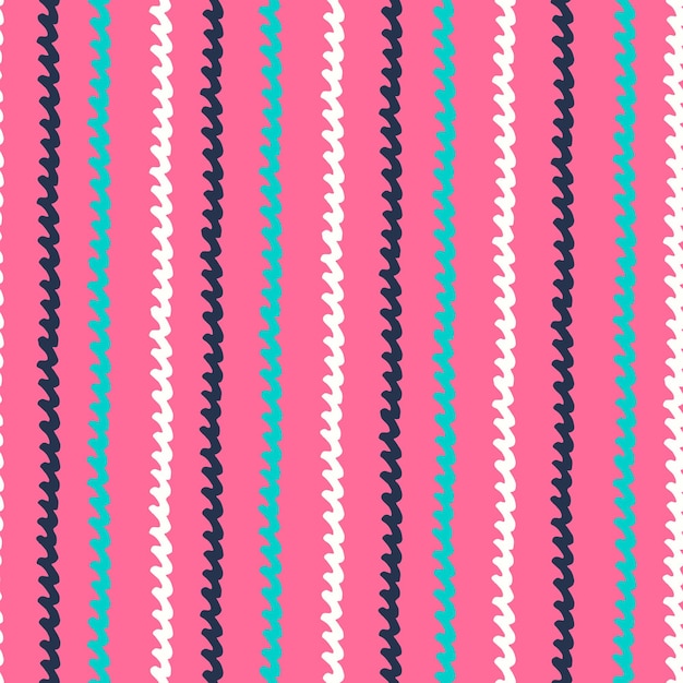 Seamless pattern with hand drawn wavy lines on crimson background
