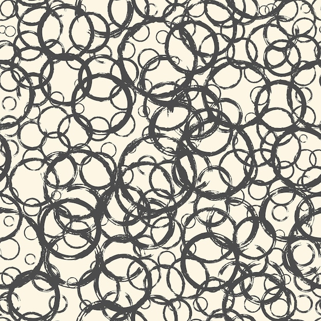 Seamless pattern with hand painted ink circles