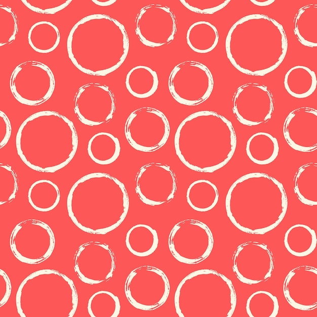 Seamless pattern with hand painted ink circles