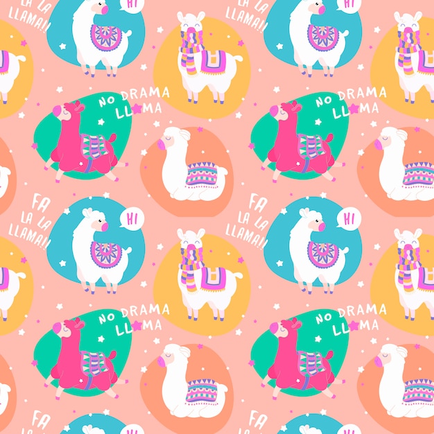 Seamless pattern with llama