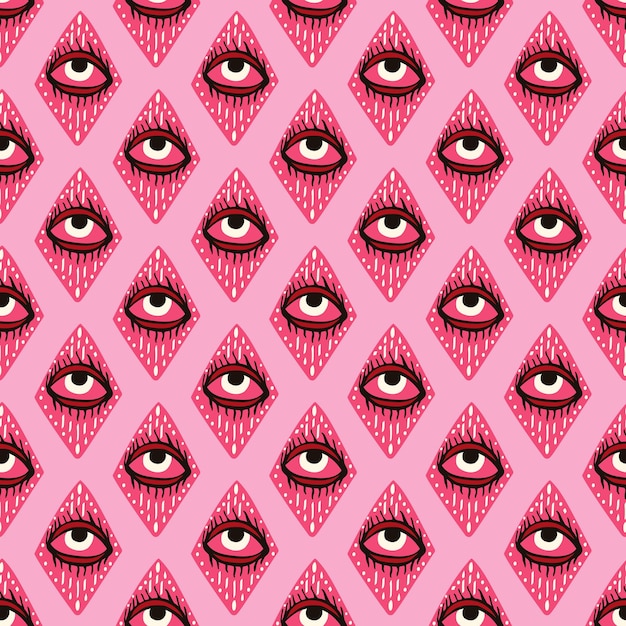 seamless pattern with magical eyes