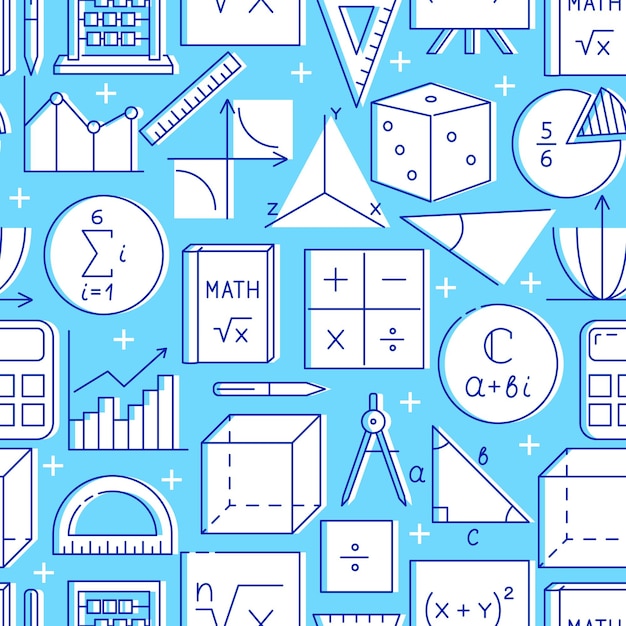 seamless pattern with mathematics symbols