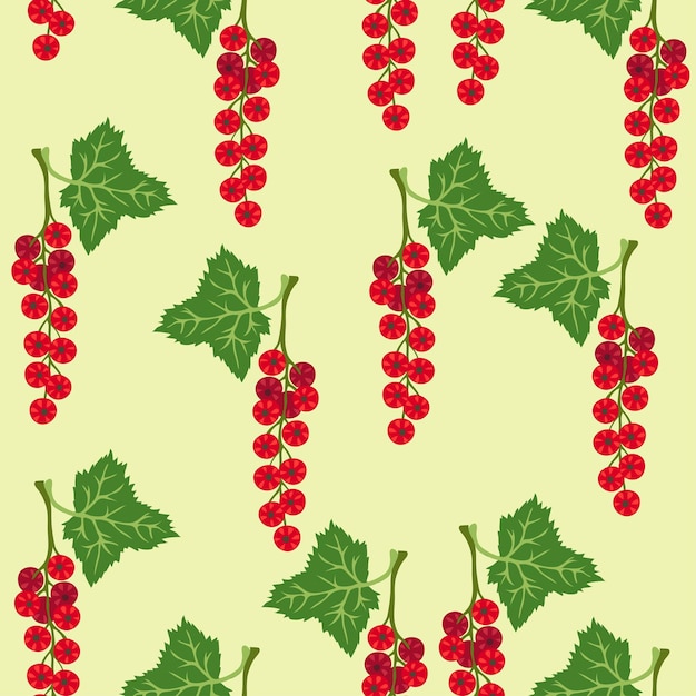 Seamless pattern with red currant