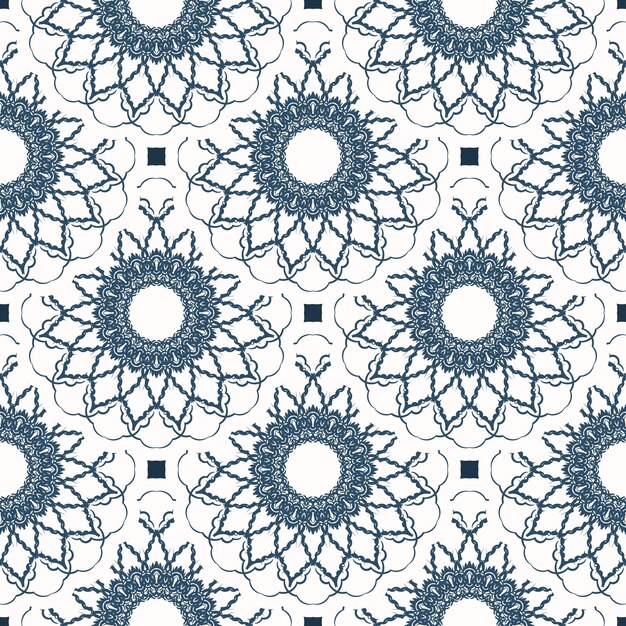 seamless pattern with retro patterns background with white and blue color good for prints veil illustration