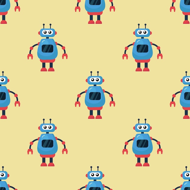 Seamless pattern with robots Design for fabric textile wallpaper packaging