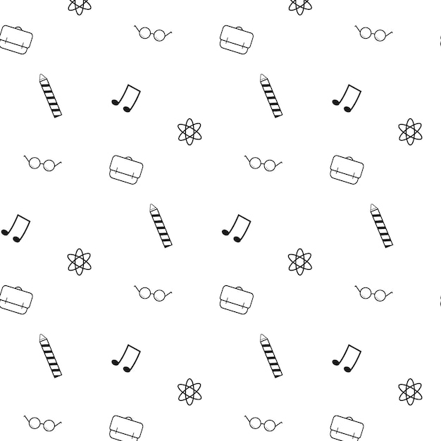 seamless pattern with school icons