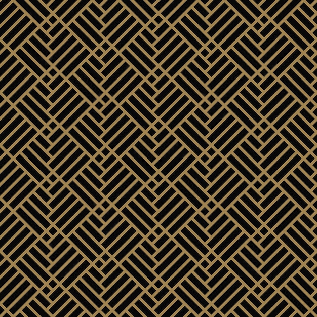seamless pattern with squares black gold diagonal braided striped lines vector ornamental background futuristic vibrant design