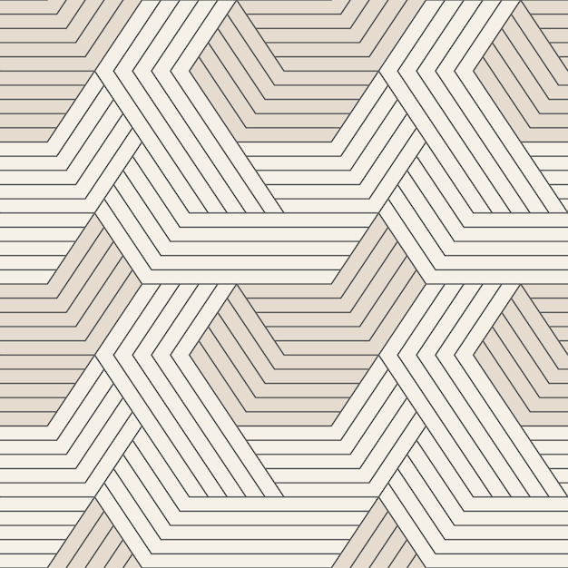 Seamless pattern with symmetric geometric lines.