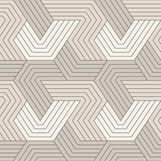 Seamless pattern with symmetric geometric lines.