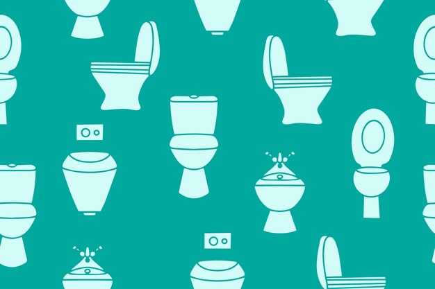 Seamless pattern with toilets of different shapes world toilet day Vector illustration Vector illustration
