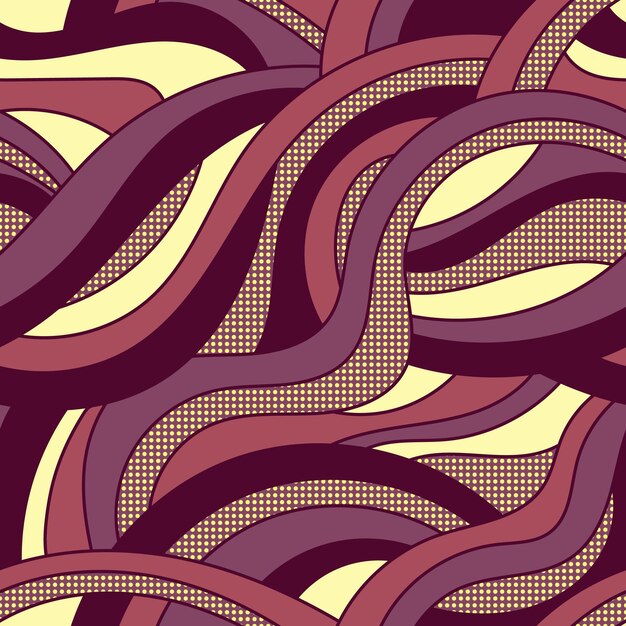 Seamless pattern with wavy psychedelic stripes