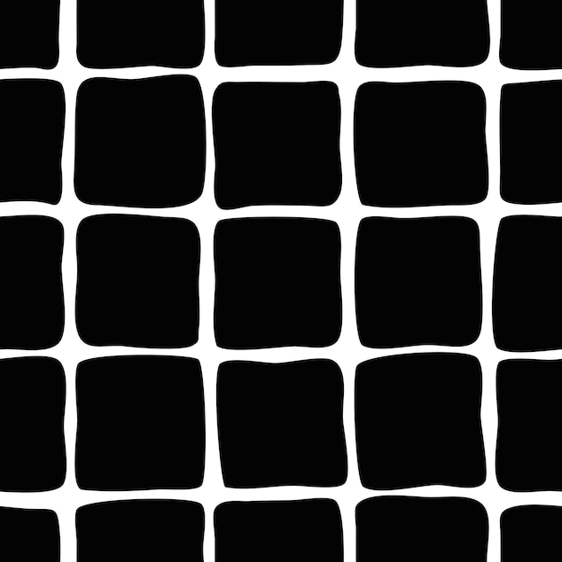 seamless plaid pattern handdrawn abstract geometric background black and white